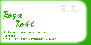 roza kohl business card