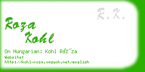 roza kohl business card